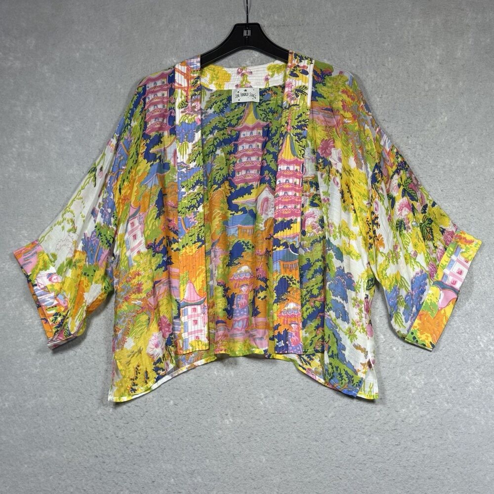 One Hundred Stars China Tree Kimono One Size Multicolored Gown Printed Boho